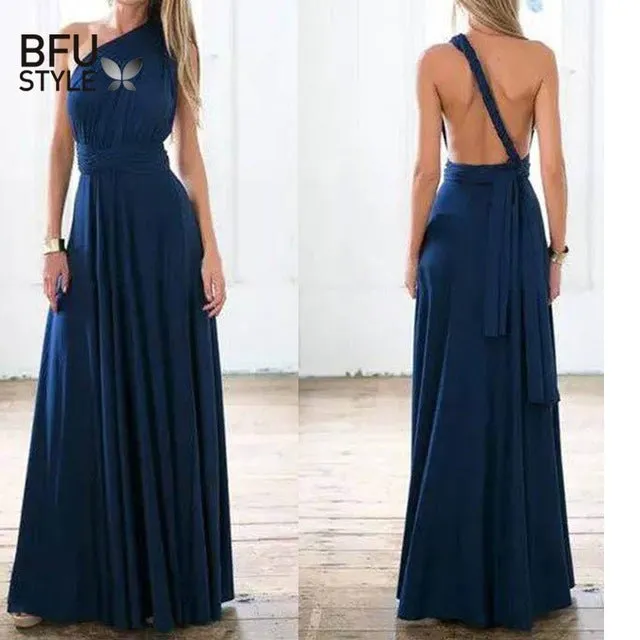 Bridesmaid Formal Multi Way Wrap Convertible Infinity Hollow Out Party Bandage Maxi Dress