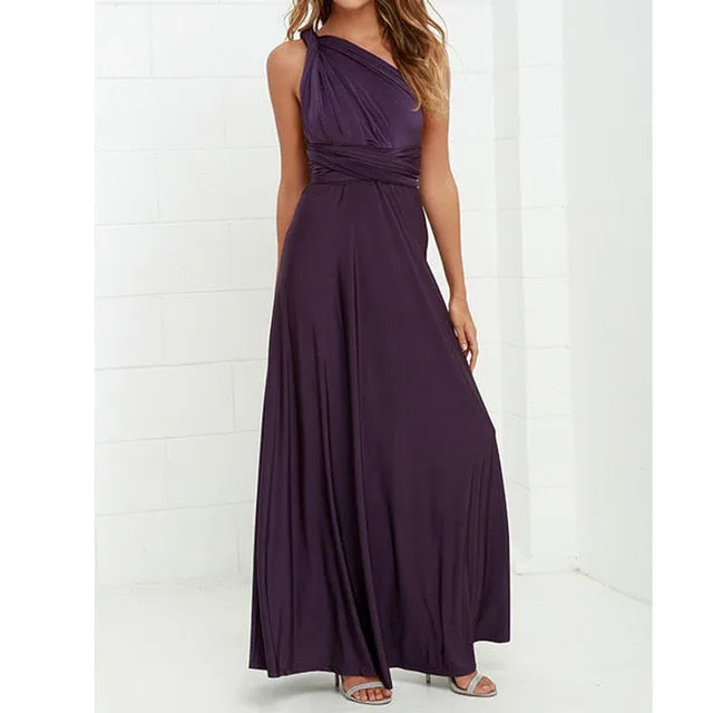 Bridesmaid Formal Multi Way Wrap Convertible Infinity Hollow Out Party Bandage Maxi Dress