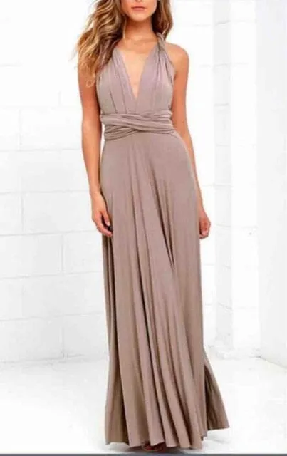 Bridesmaid Formal Multi Way Wrap Convertible Infinity Hollow Out Party Bandage Maxi Dress