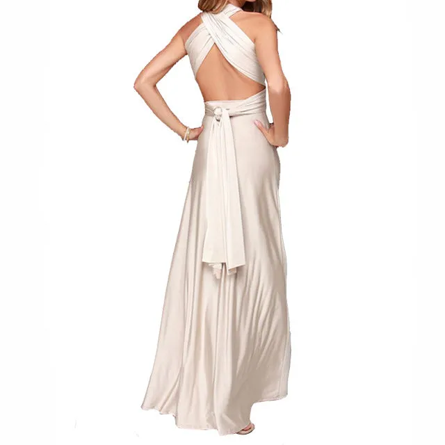 Bridesmaid Formal Multi Way Wrap Convertible Infinity Hollow Out Party Bandage Maxi Dress