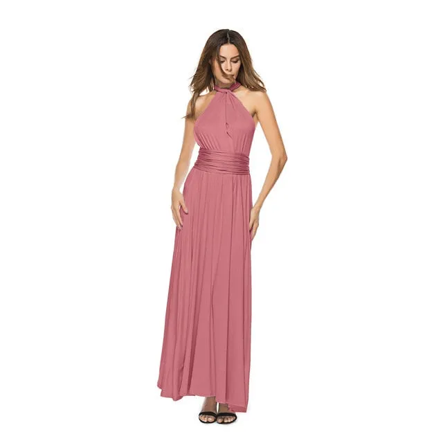 Bridesmaid Formal Multi Way Wrap Convertible Infinity Hollow Out Party Bandage Maxi Dress