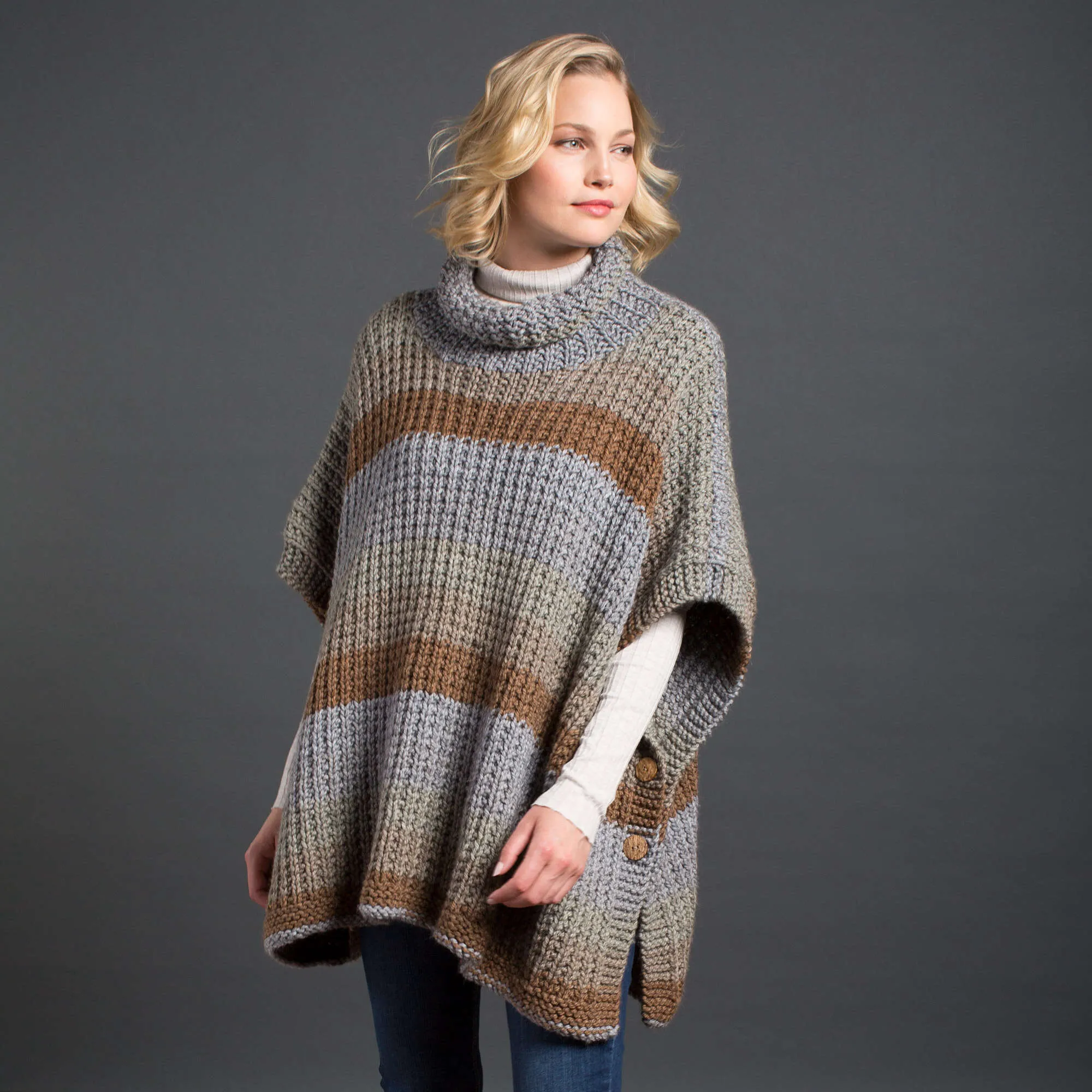 Caron Cozy Up Knit Poncho