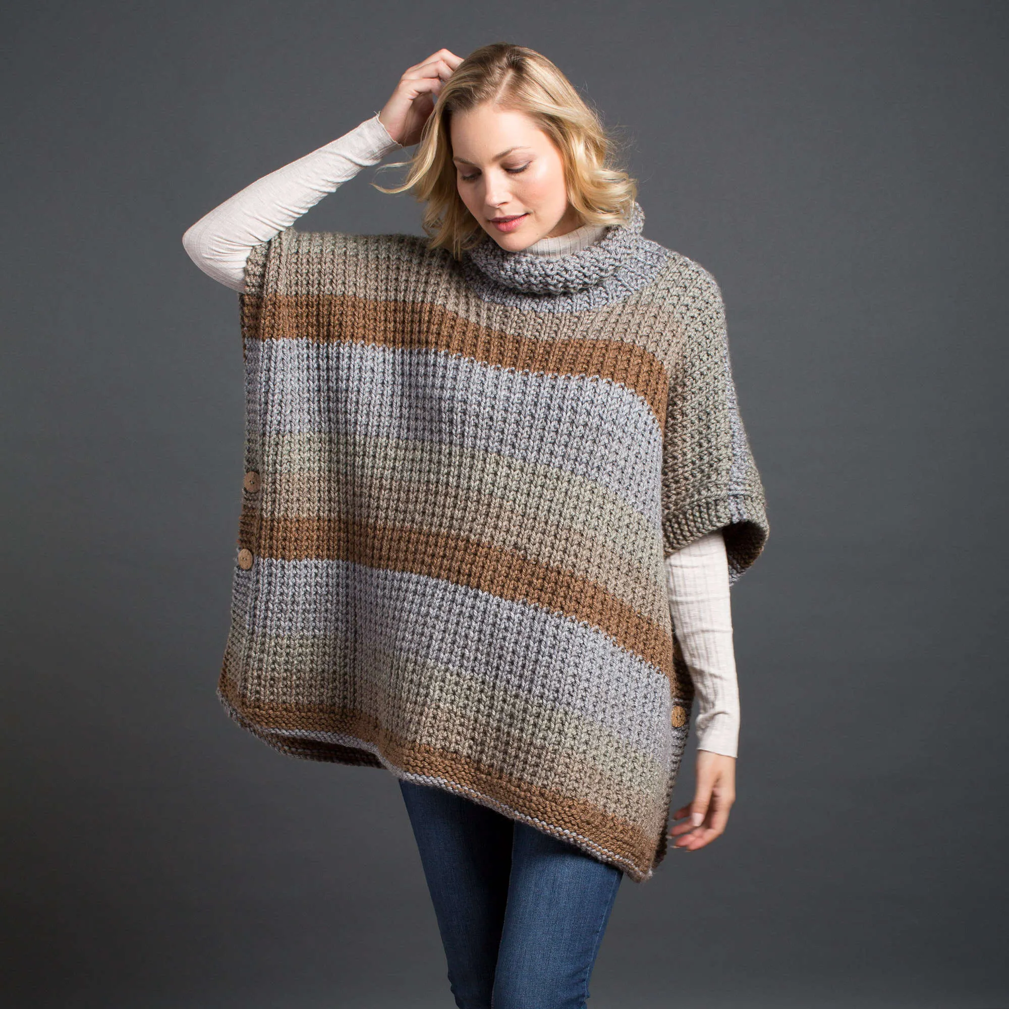 Caron Cozy Up Knit Poncho