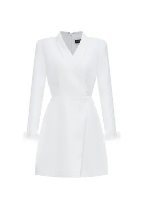 CATALINA FEATHER CUFF BLAZER DRESS