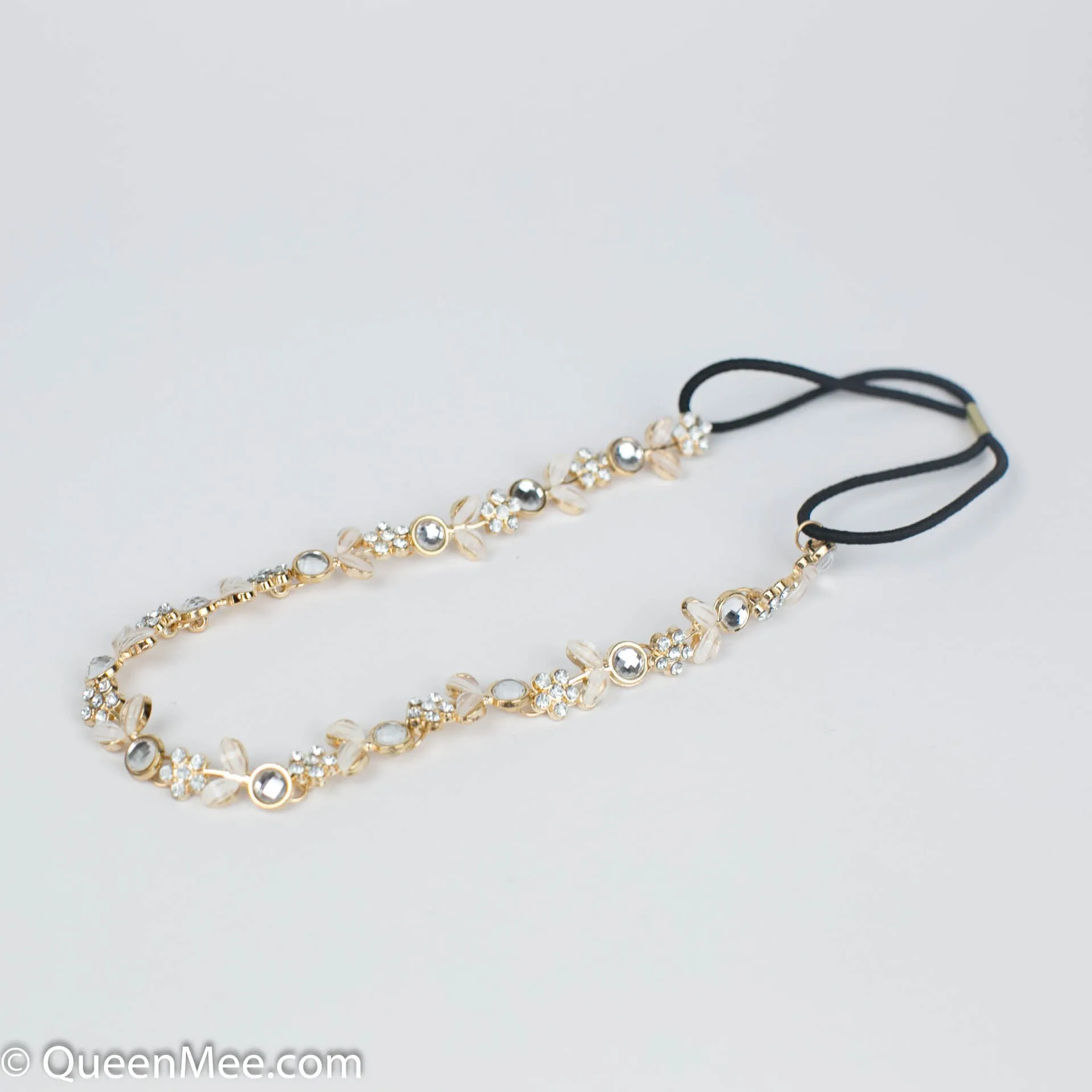 Chain Headband with Diamante Flowers