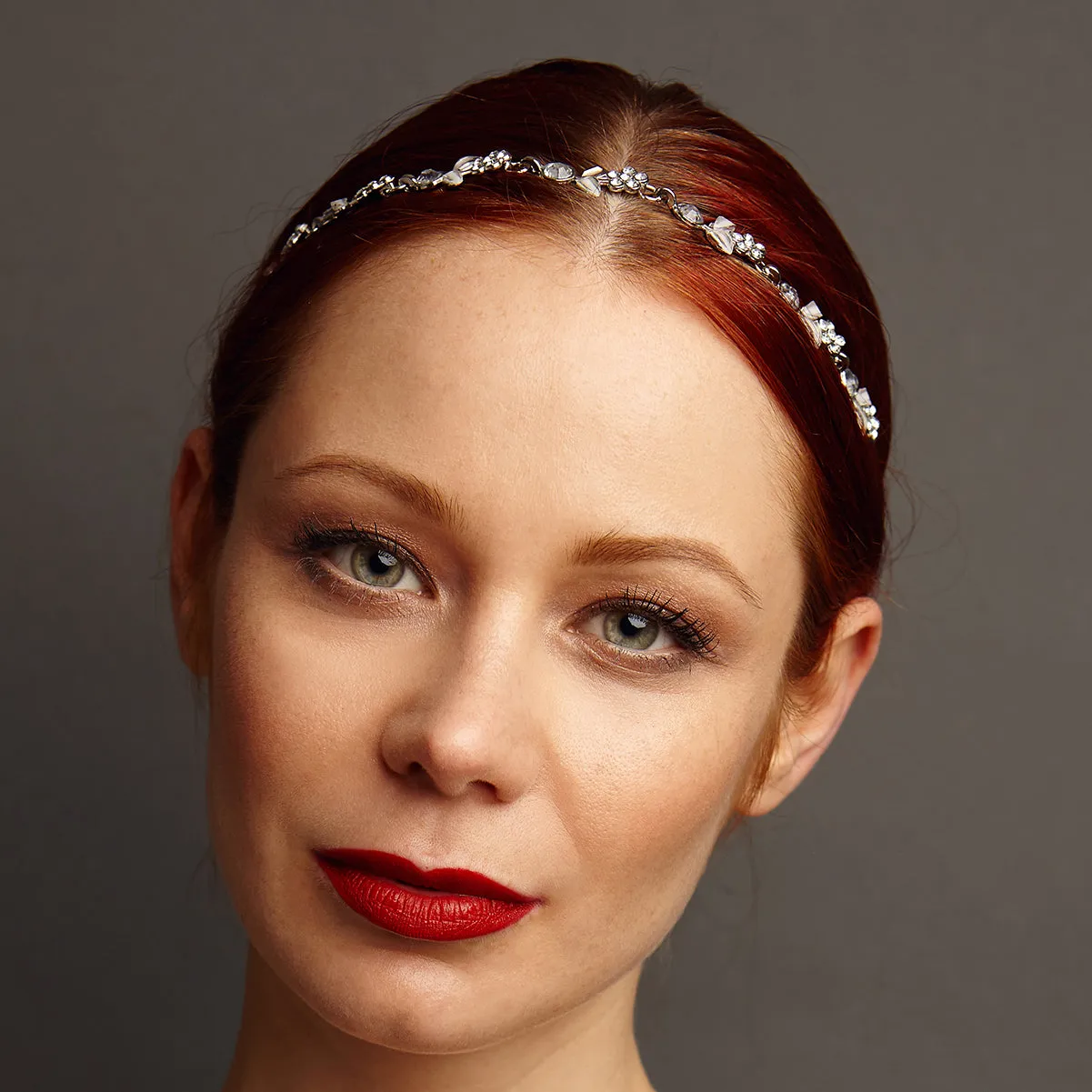 Chain Headband with Diamante Flowers