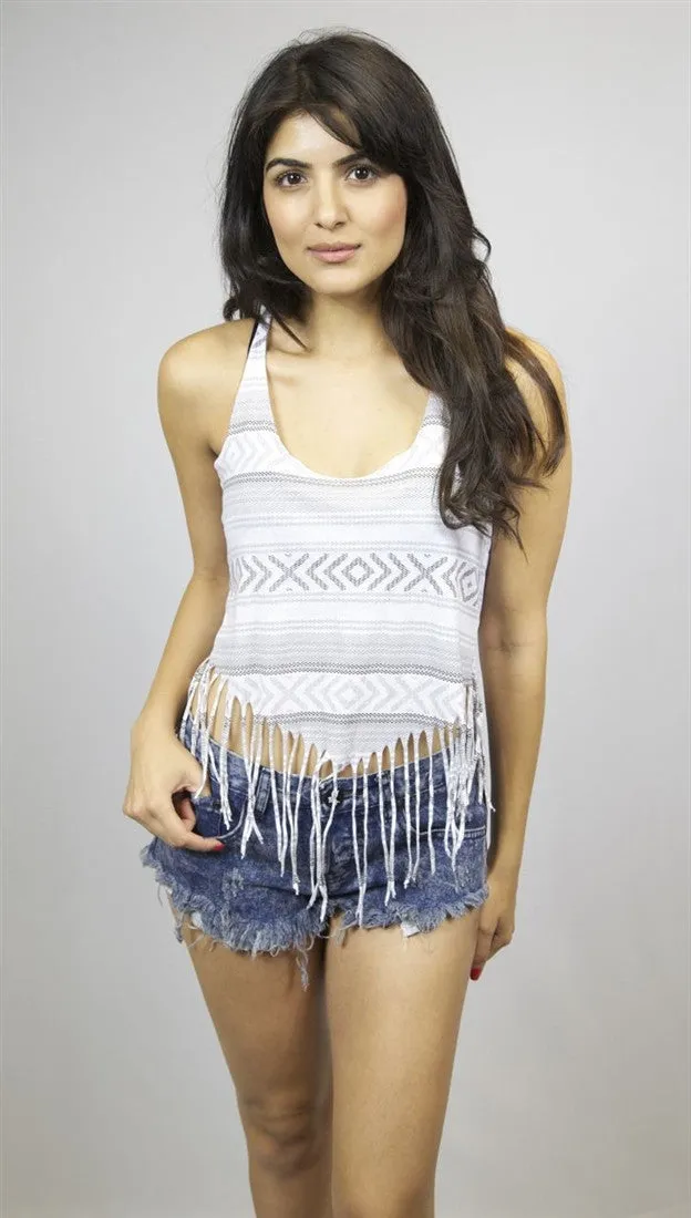 Chaser Trompe Poncho Muscle Fringe Tee