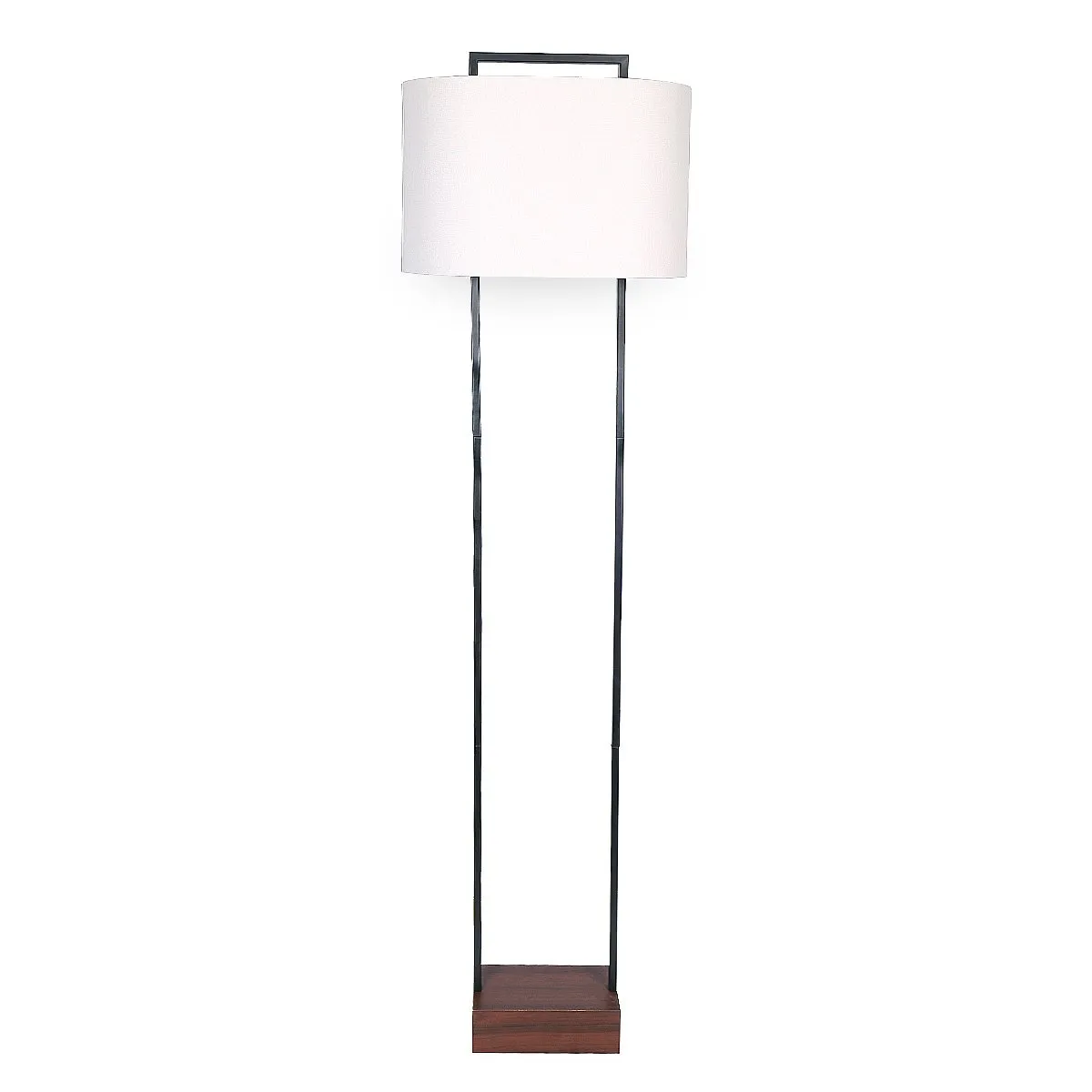 Cherry Finish Wood Floor Lamp, Double Poles - Sarantino