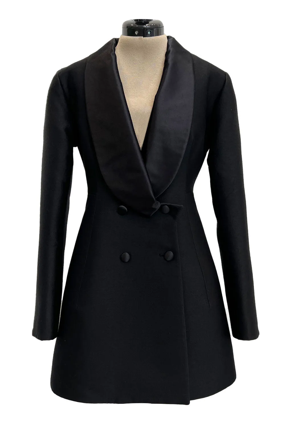 Chic Fall 2007 Yves Saint Laurent by Stefano Pilati Black Shaped Tuxedo Mini Dress