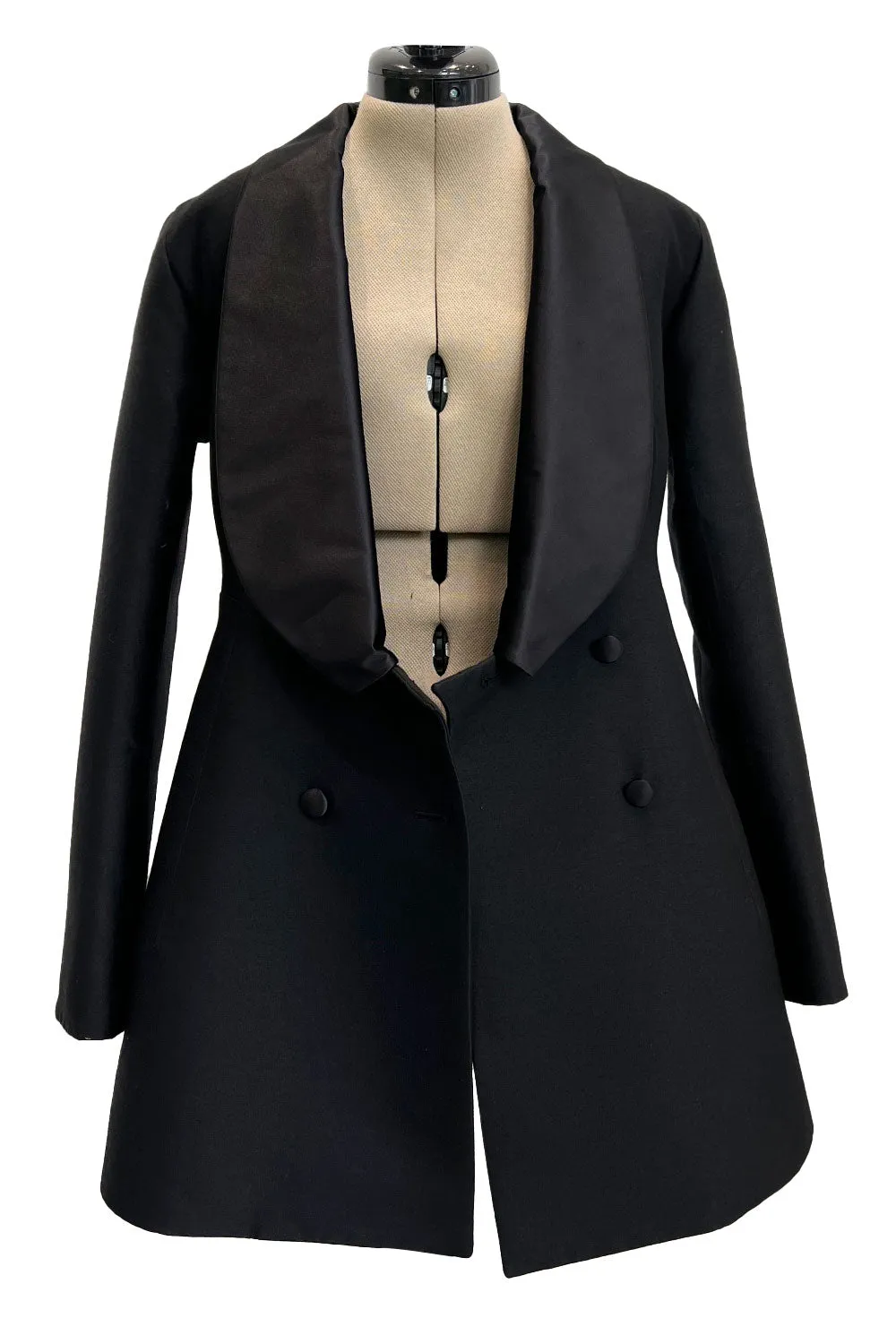 Chic Fall 2007 Yves Saint Laurent by Stefano Pilati Black Shaped Tuxedo Mini Dress