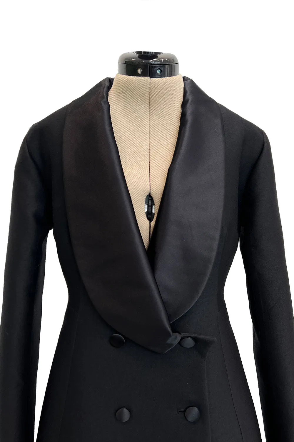 Chic Fall 2007 Yves Saint Laurent by Stefano Pilati Black Shaped Tuxedo Mini Dress