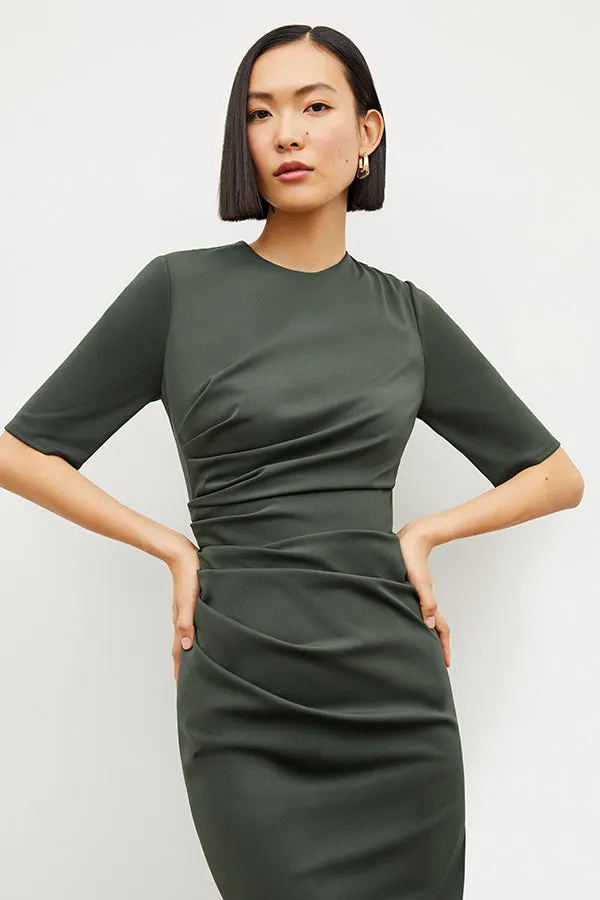 Ciela Dress - Stretch Crepe :: Dark Aloe