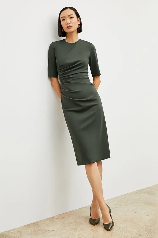 Ciela Dress - Stretch Crepe :: Dark Aloe