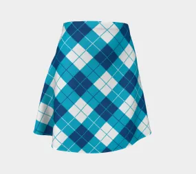 Classic Blue Argyle Flare Skirt