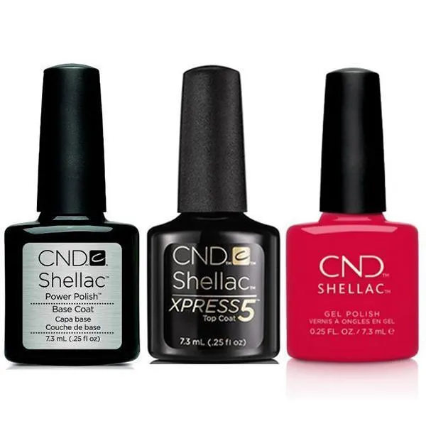 CND - Shellac Xpress5 Combo - Base, Top & Kiss The Skipper (0.25 oz)