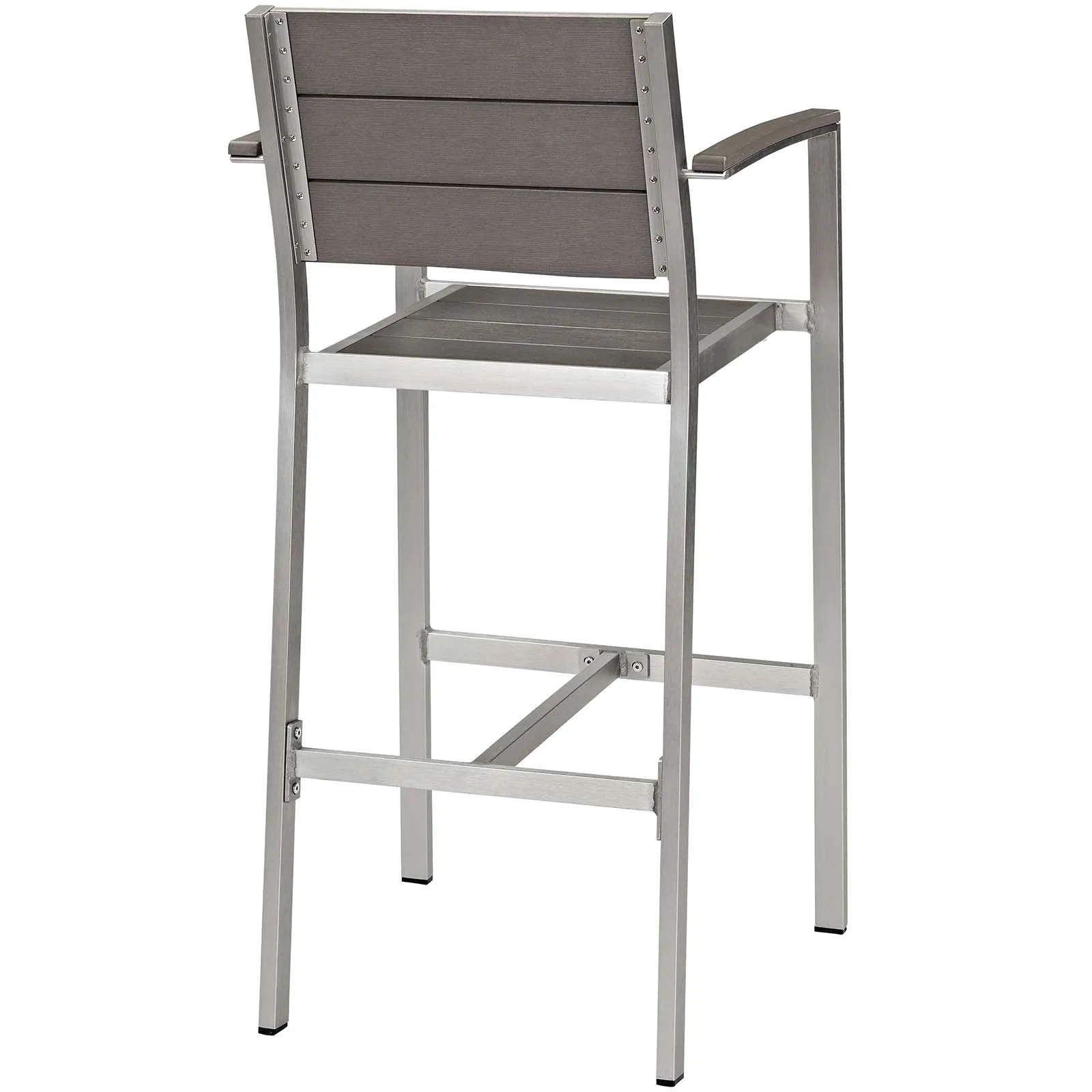 Coast 3 Piece Outdoor Patio Aluminum Pub Set With Armed Bar Stools