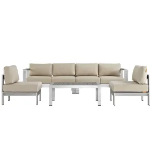 Coast 5 Piece Outdoor Patio Aluminum Sofa Set