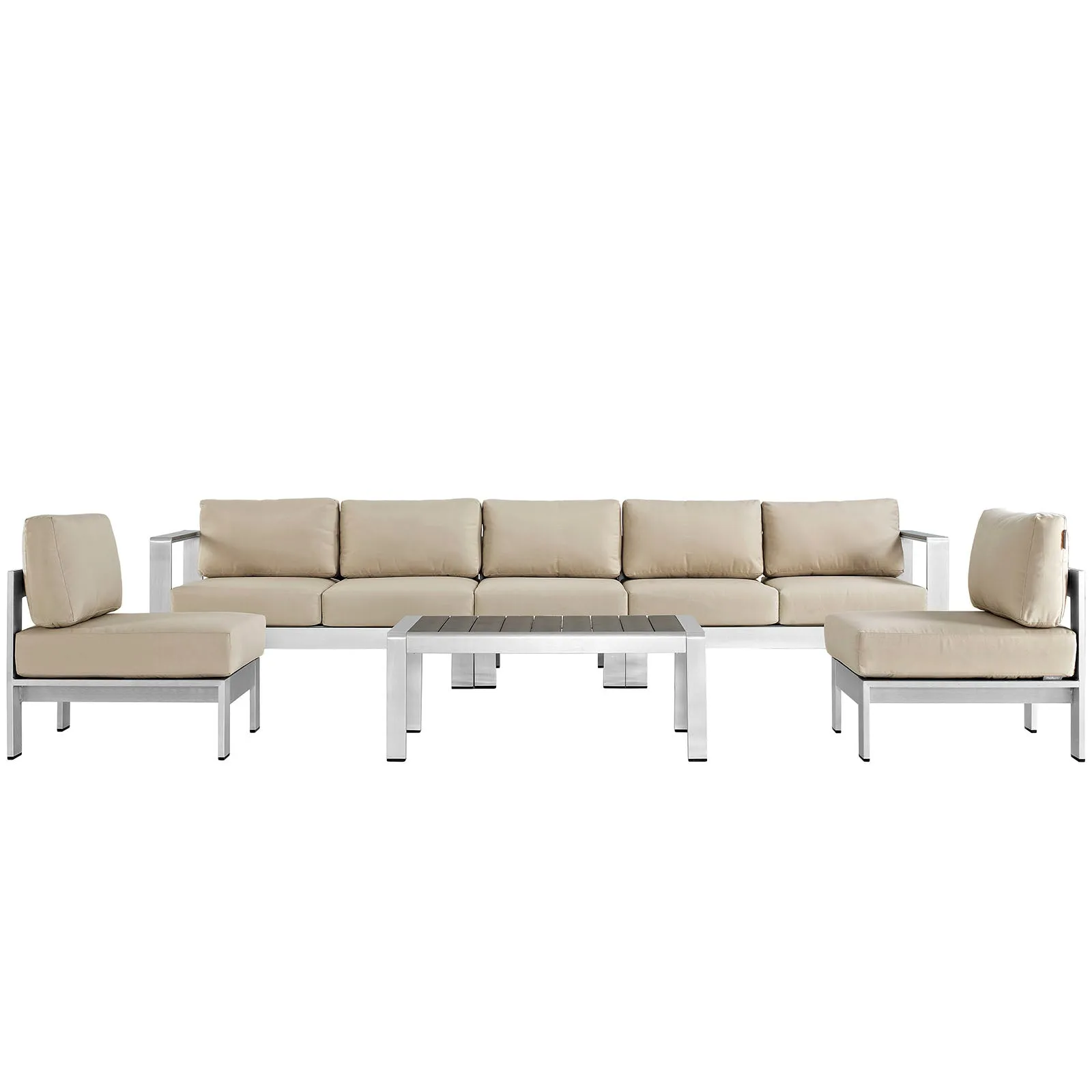 Coast 6 Piece Outdoor Patio Aluminum Sofa Set