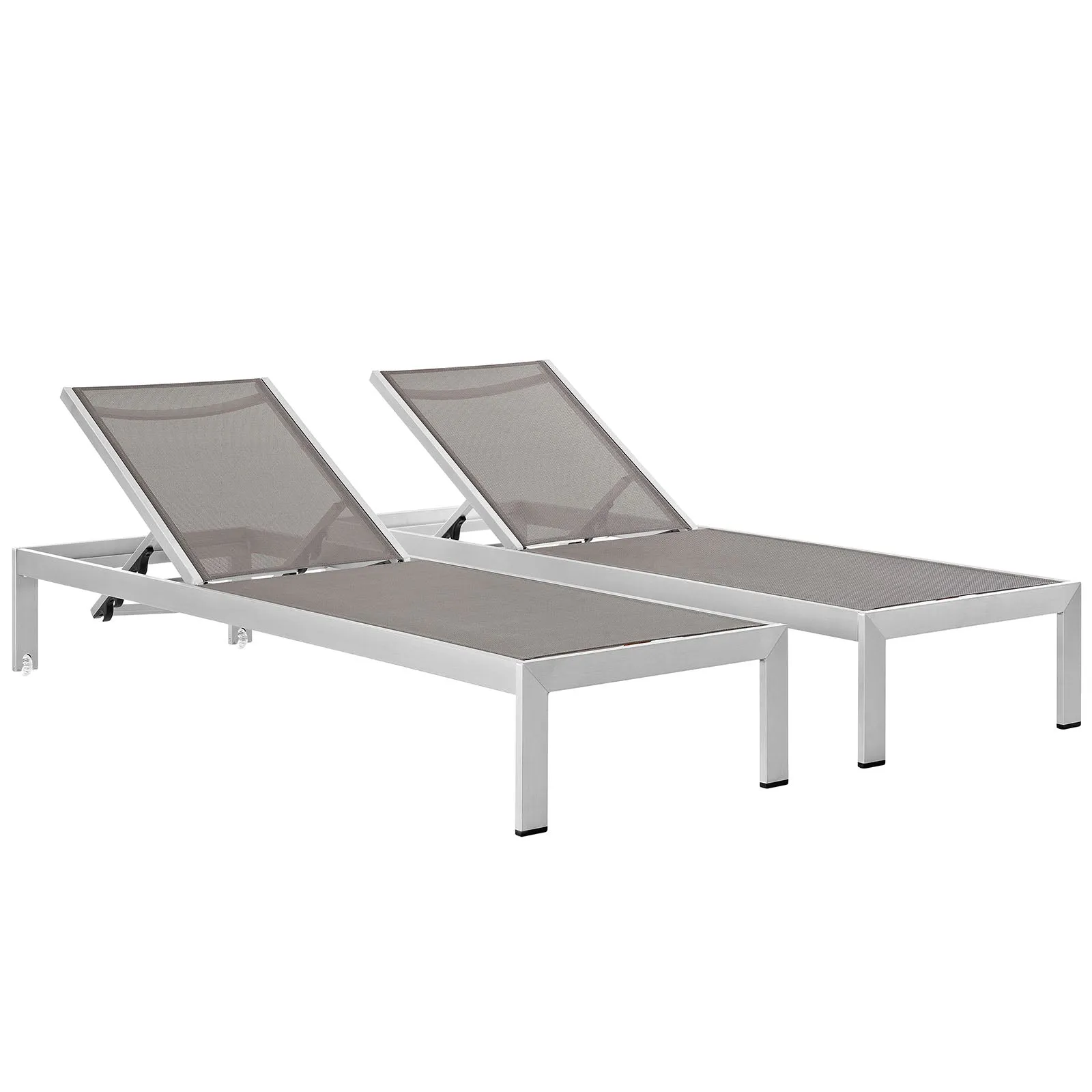 Coast Outdoor Patio Aluminum Mesh Chaise Set of 2