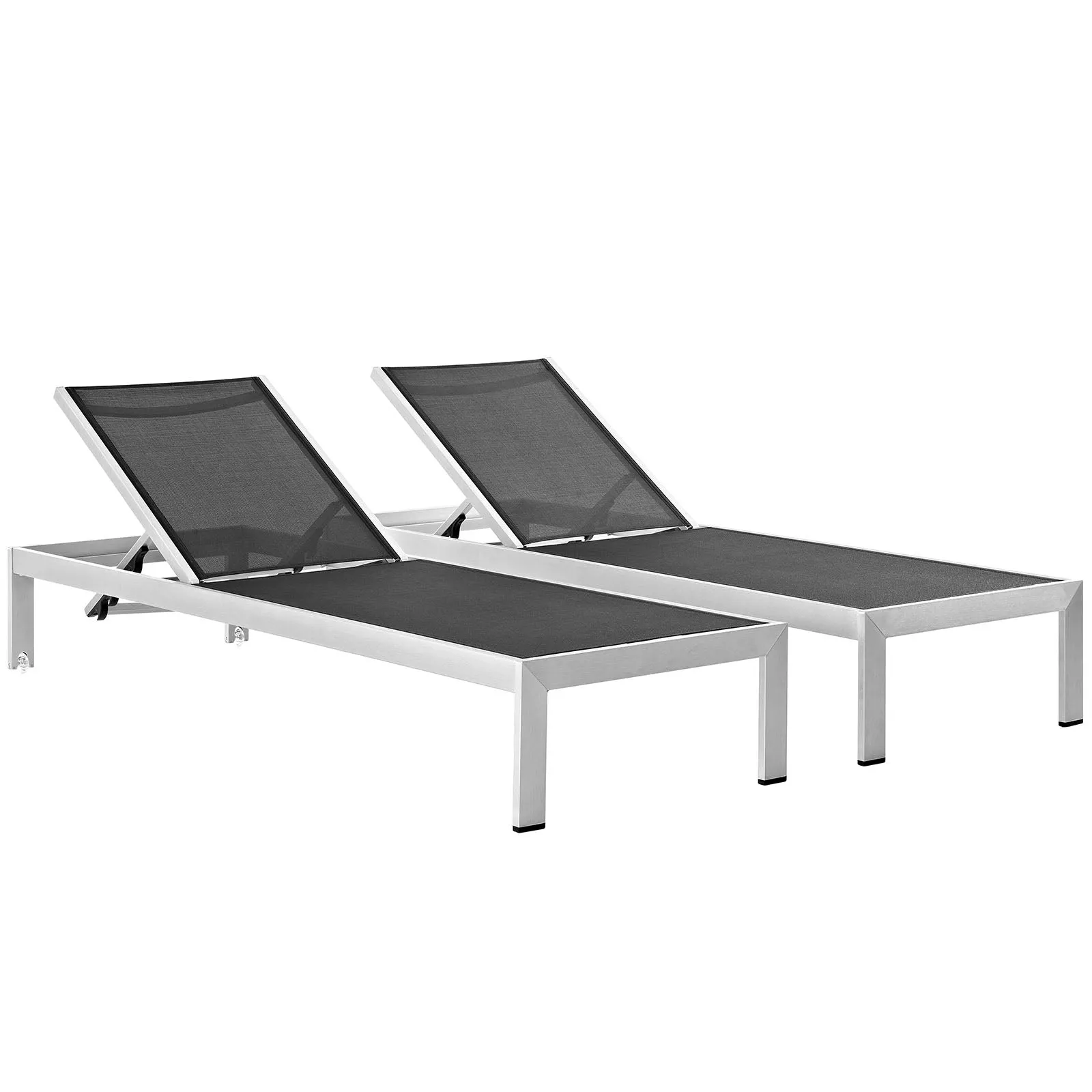 Coast Outdoor Patio Aluminum Mesh Chaise Set of 2