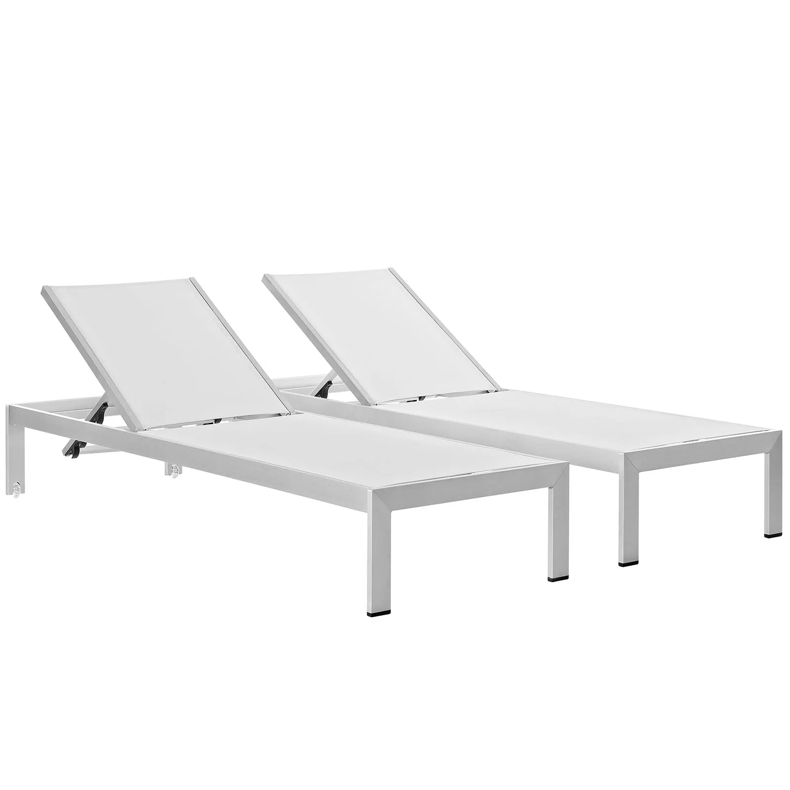 Coast Outdoor Patio Aluminum Mesh Chaise Set of 2