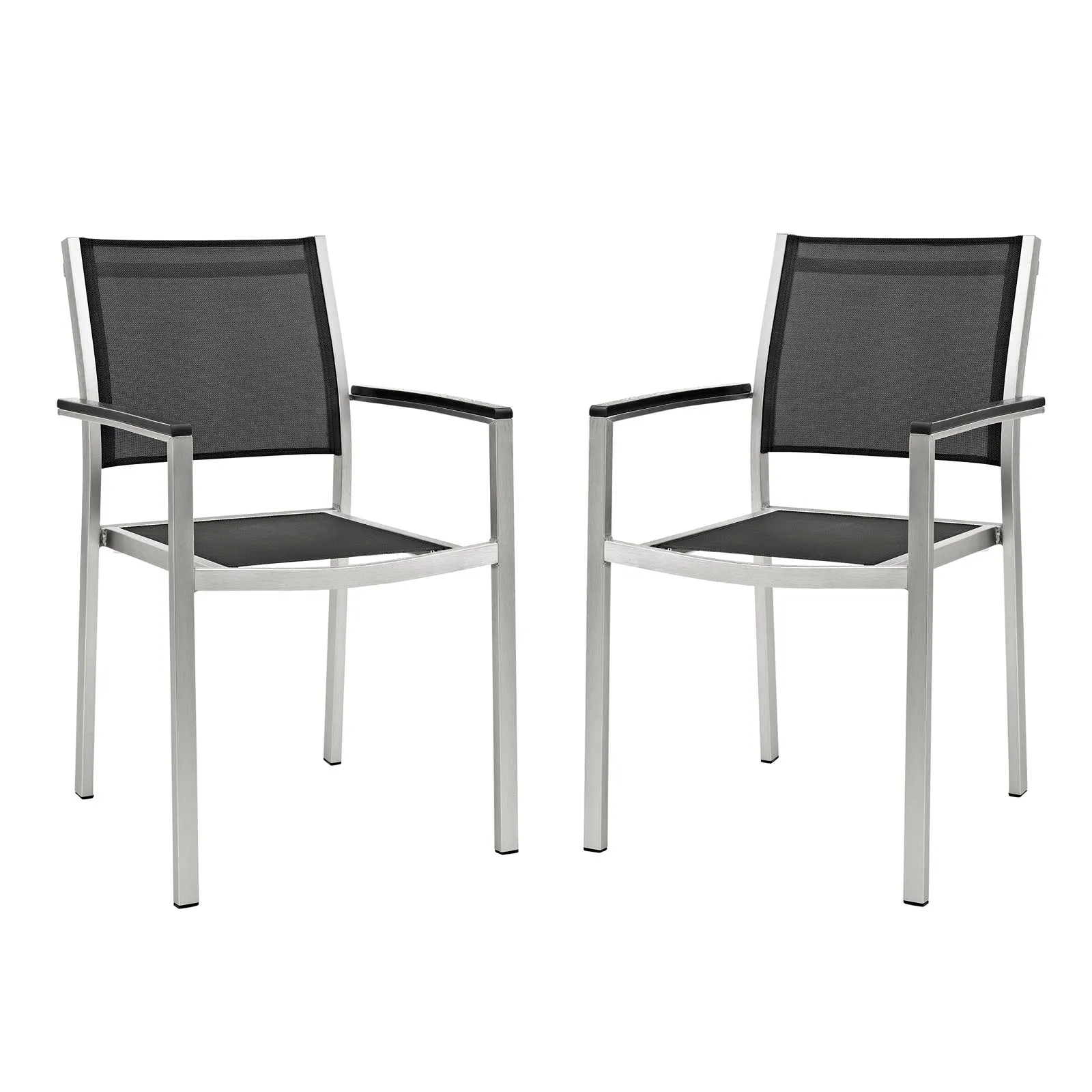 Coast Outdoor Patio Aluminum Mesh Dining Chair (Set of 2)