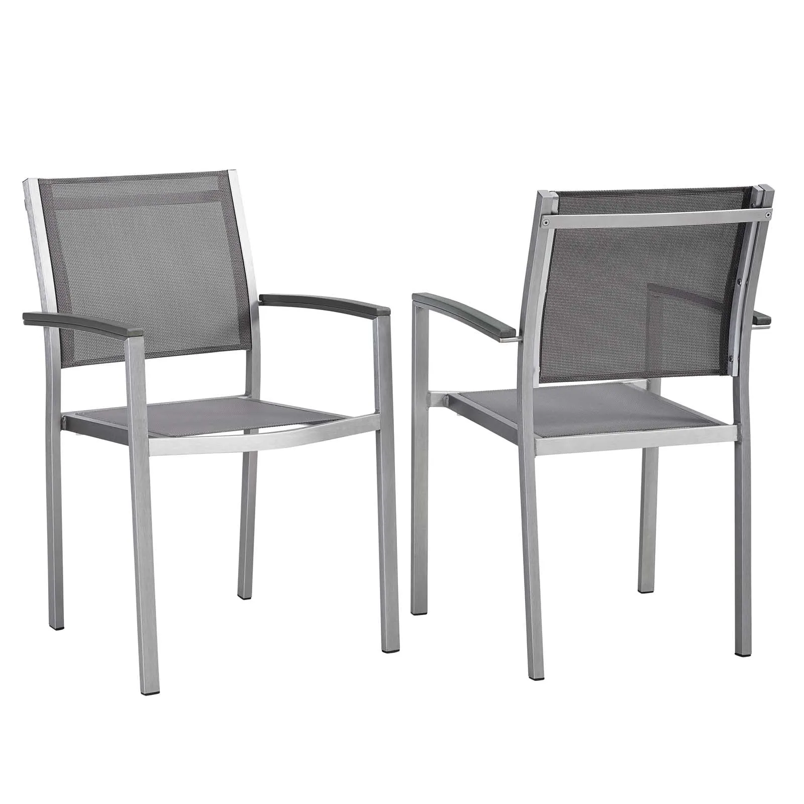 Coast Outdoor Patio Aluminum Mesh Dining Chair (Set of 2)