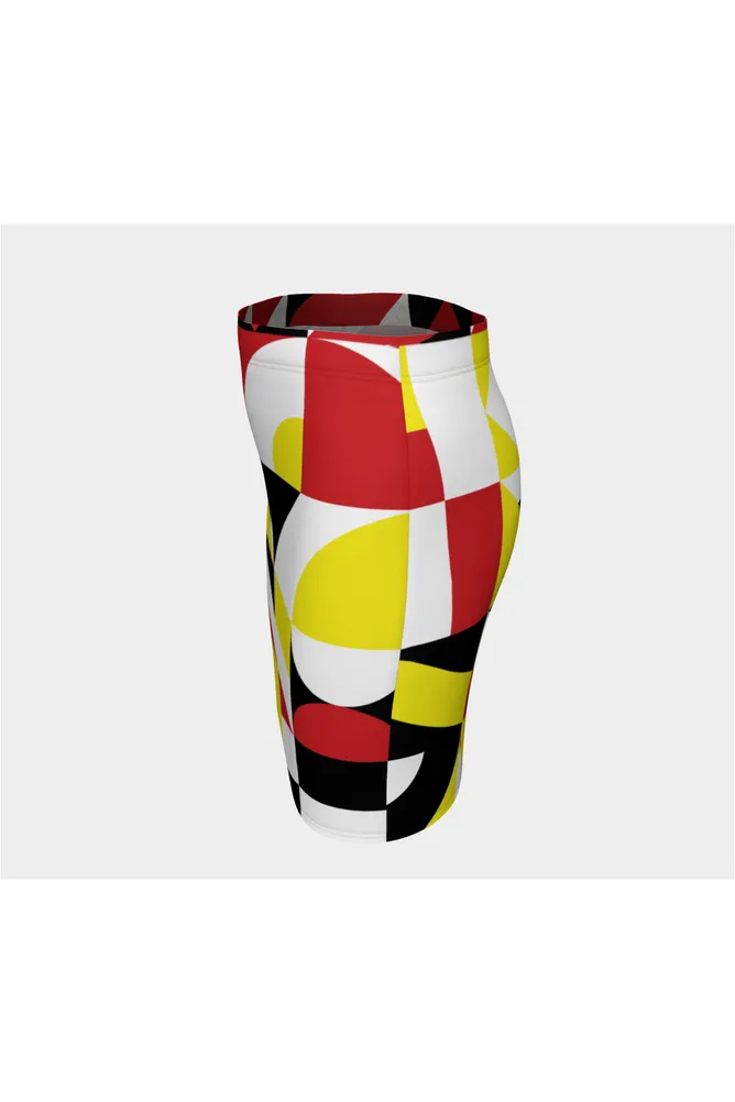 Color Collage Fitted Skirt