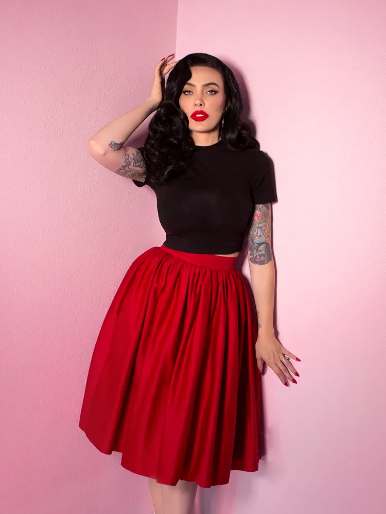 COMING BACK SOON - Vixen Swing Skirt in Red - Vixen by Micheline Pitt