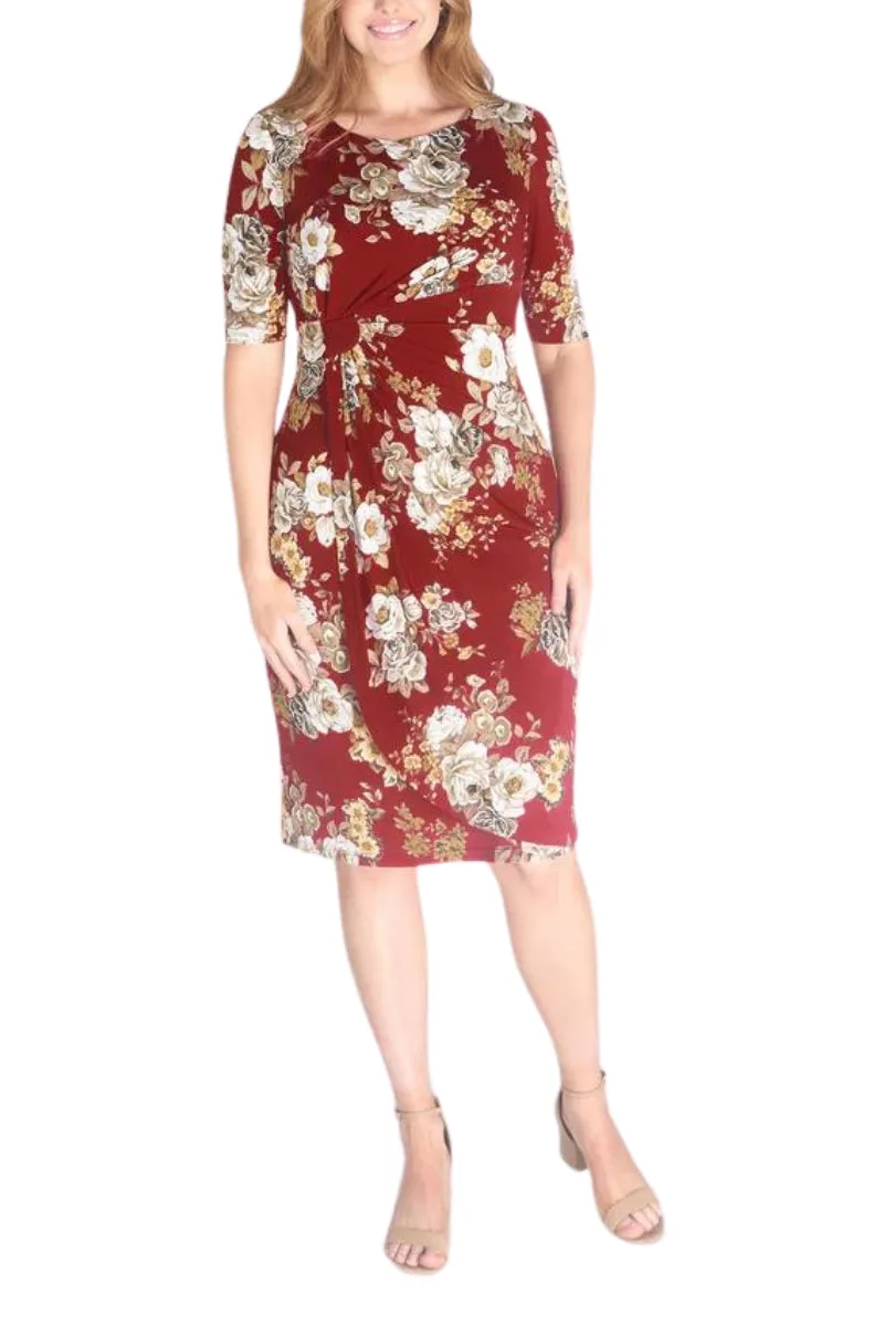 Connected Apparel Faux Wrap Dress