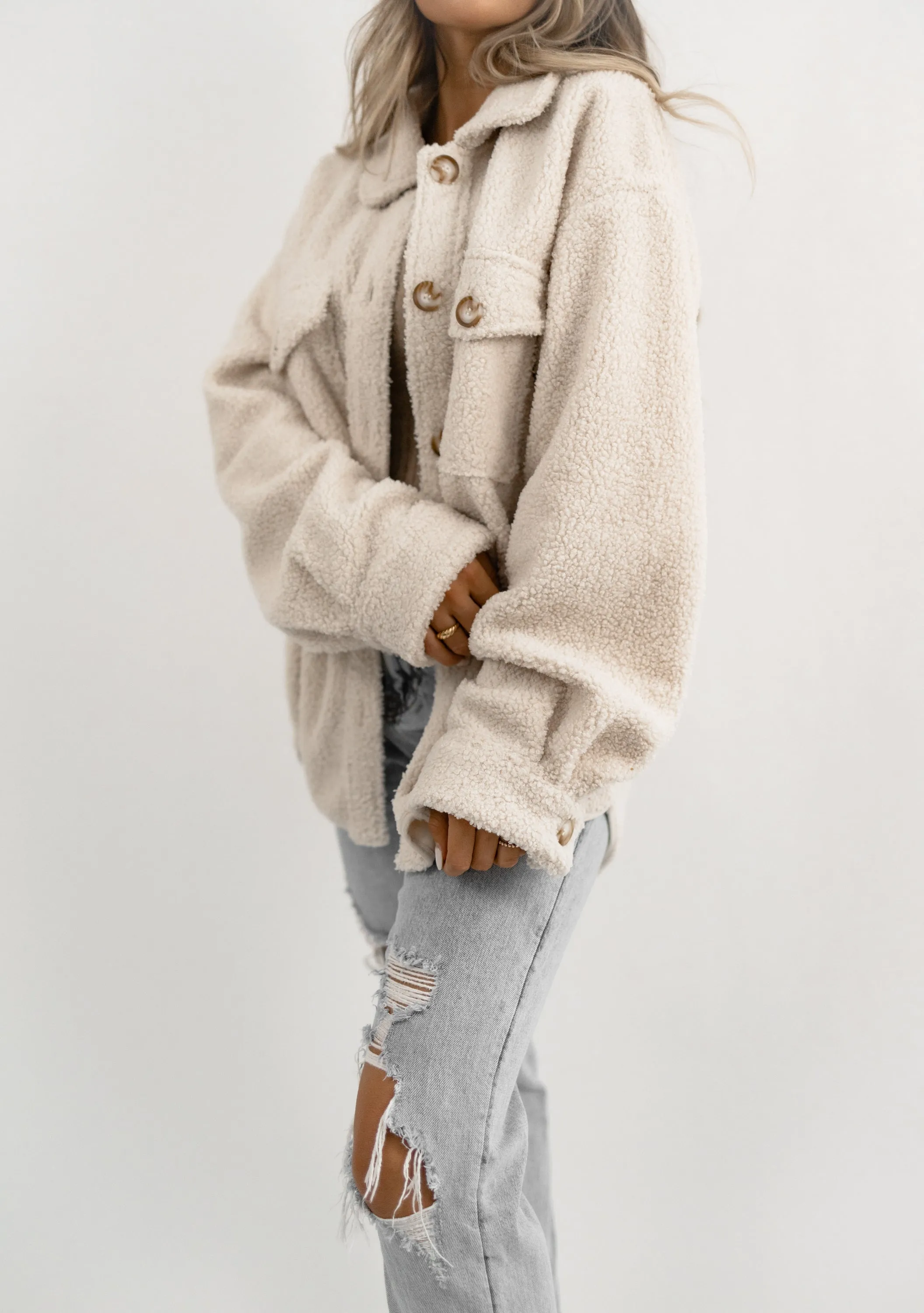 Cream Sherpa jacket