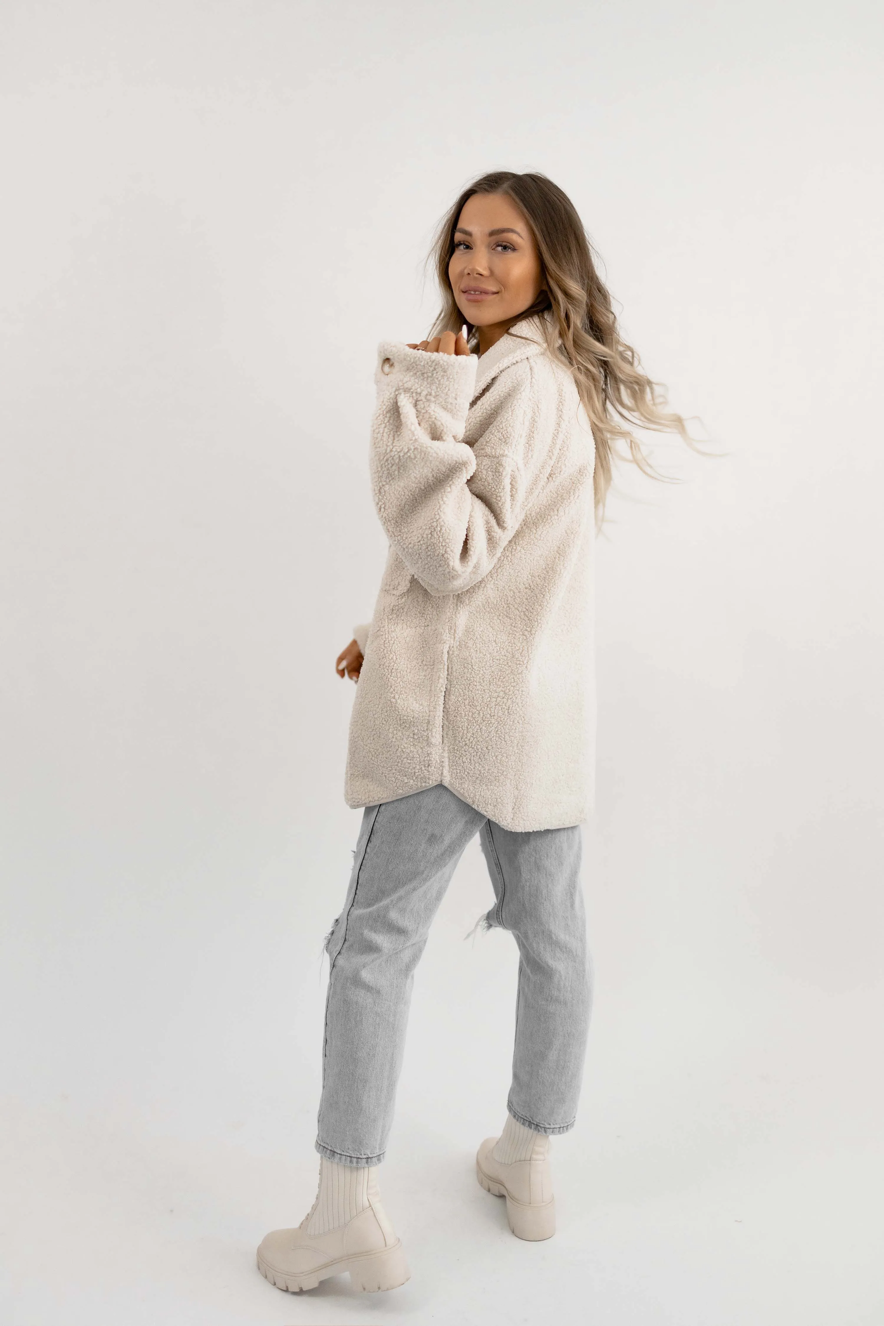 Cream Sherpa jacket