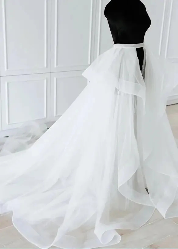 Custom Layered Ruffle Organza Detachable Wedding Skirt All Sizes/Colors