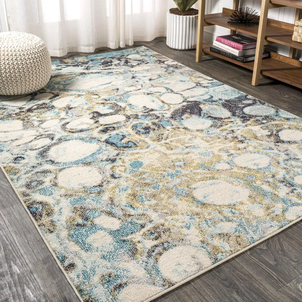 Cygnus Pebble Marbled Abstract Area Rug