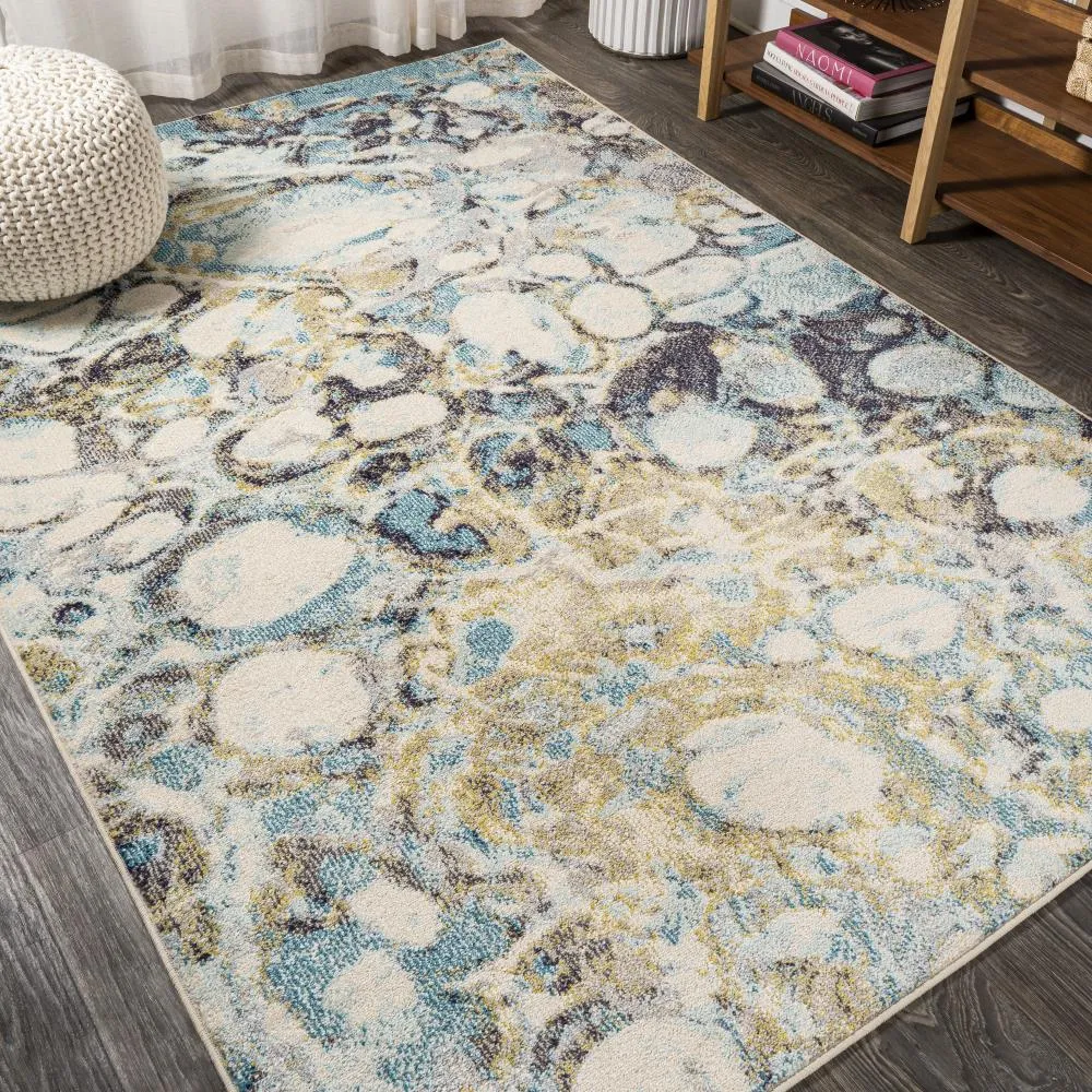 Cygnus Pebble Marbled Abstract Area Rug