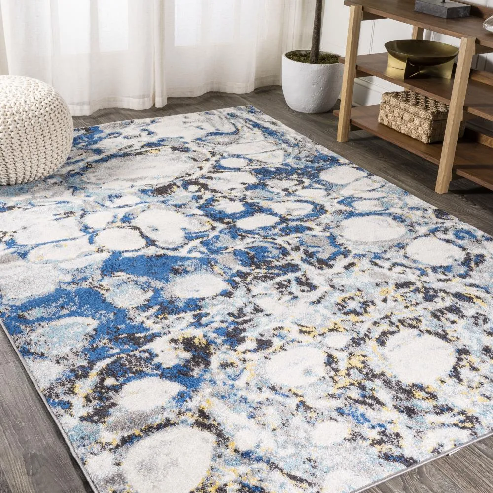 Cygnus Pebble Marbled Abstract Area Rug