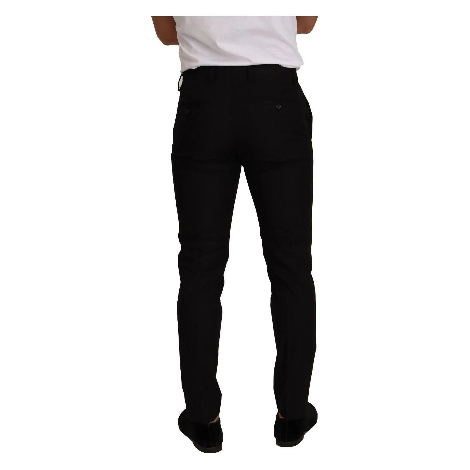 D&G Black Cotton Tuxedo Dress Pants