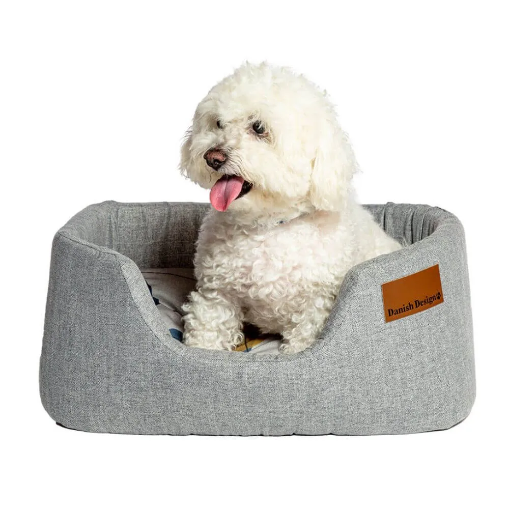 Danish Design Colour Block Silver Lux Slumber Dog Bed