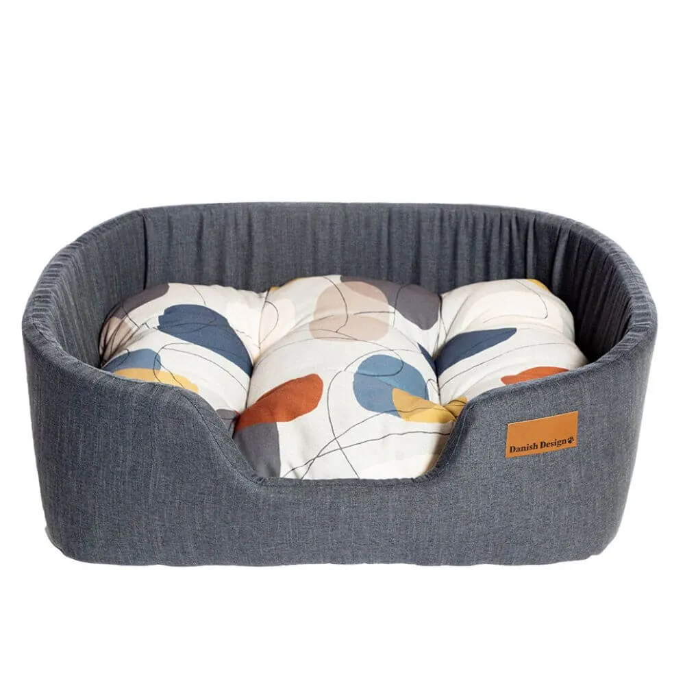 Danish Design Colour Block Silver Lux Slumber Dog Bed