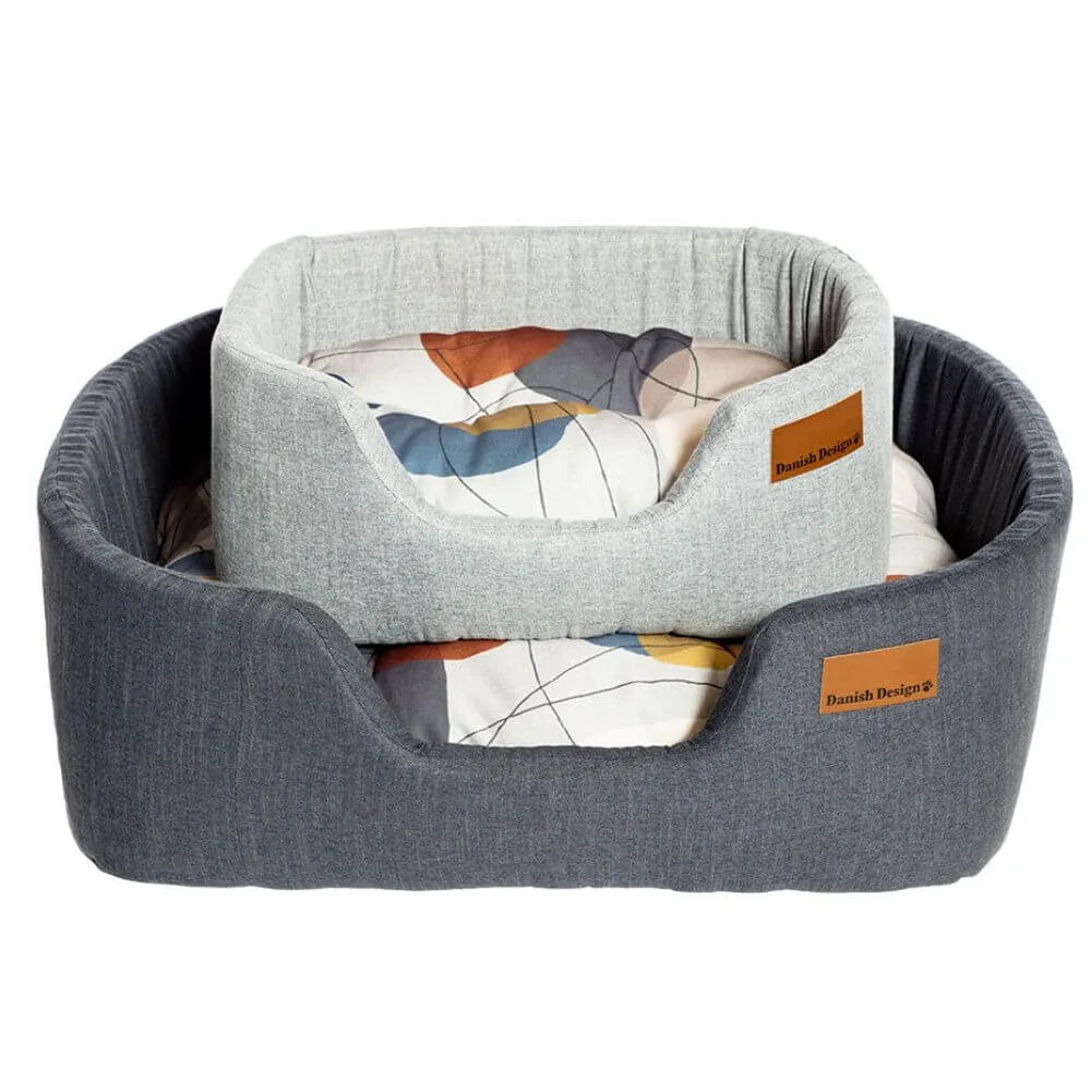 Danish Design Colour Block Silver Lux Slumber Dog Bed