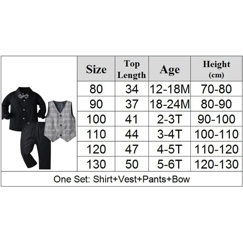 Dante - Boys Formal Suit - Black Suit Children Wedding Outfit