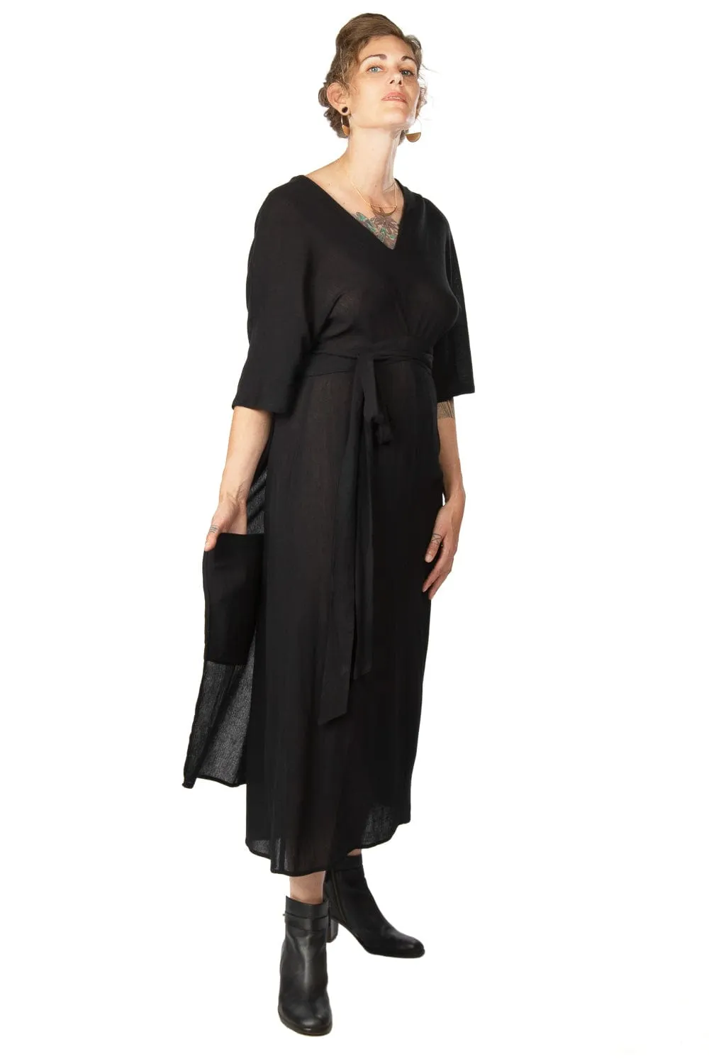 Diana Dress in Black Crepe