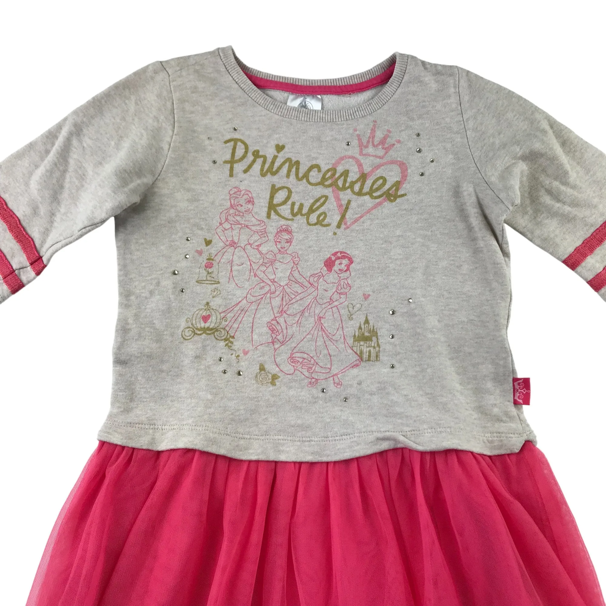 Disney dress 7-8 years grey and pink princess tulle layered T-shirt