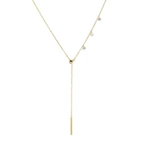 Double Slider Lariat Necklace With Mini Bar