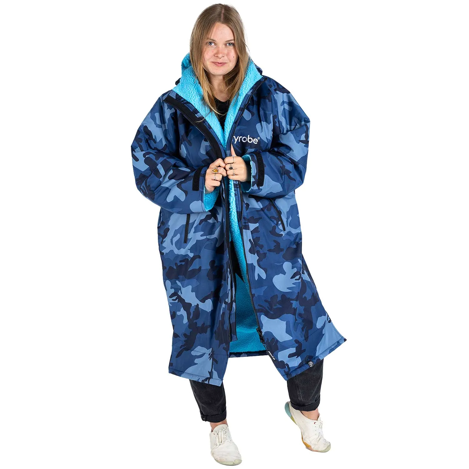 Dryrobe Advance Long Sleeve Drying & Changing Robe - Blue Camo/Blue