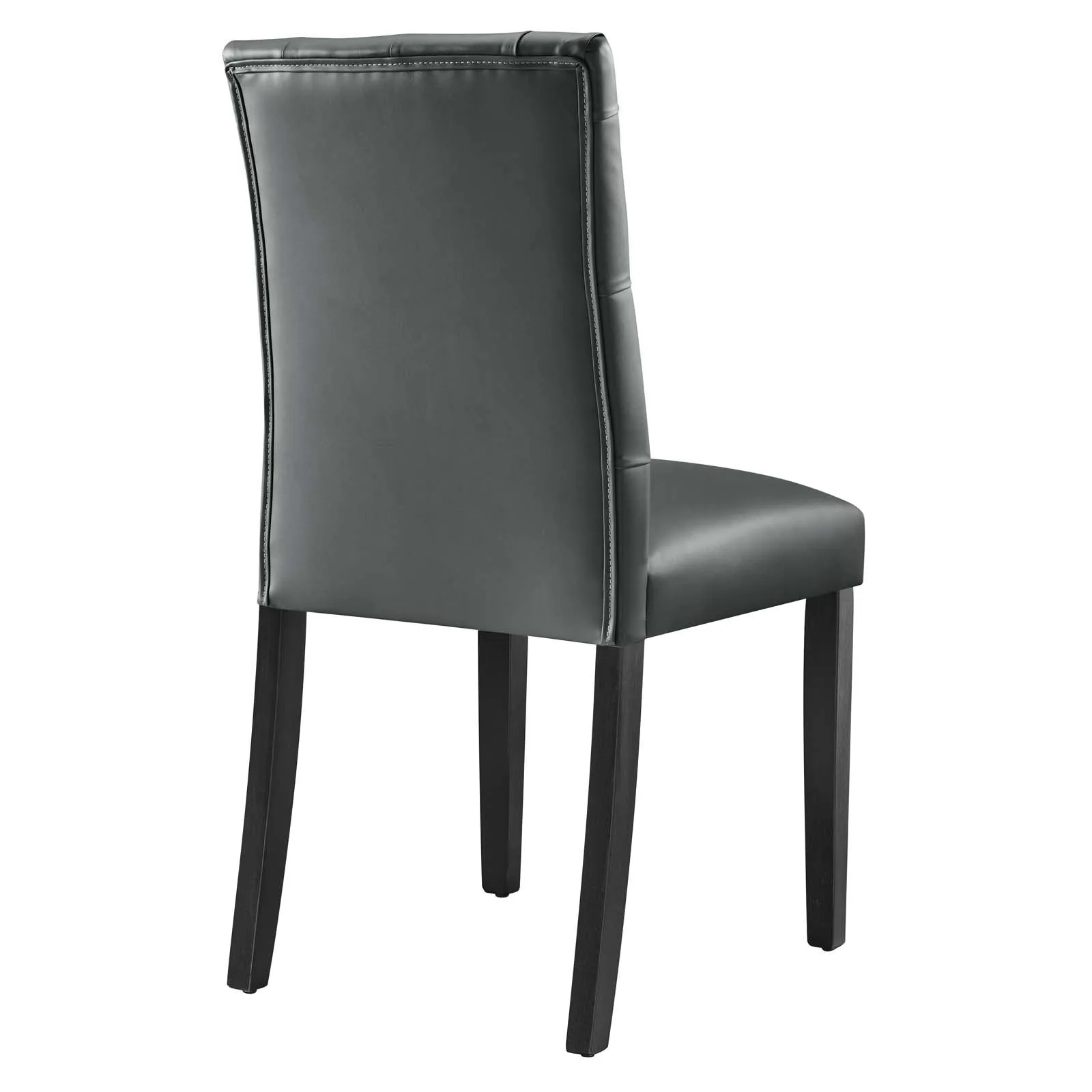 Duchess Button Tufted Vegan Leather Dining Chair Gray EEI-2230-GRY