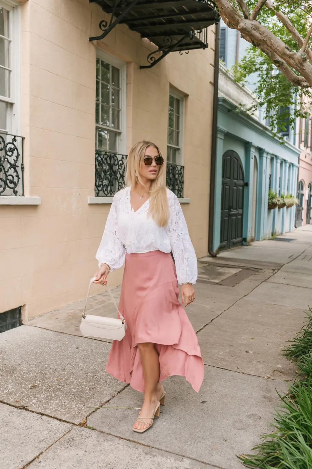 Dusty Rose Asymmetrical Midi Skirt - FINAL SALE