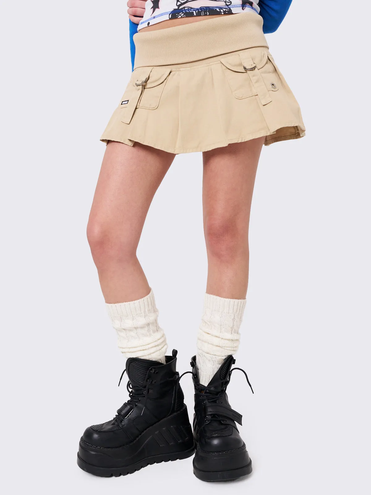 Ella Twill Pleated Mini Skirt