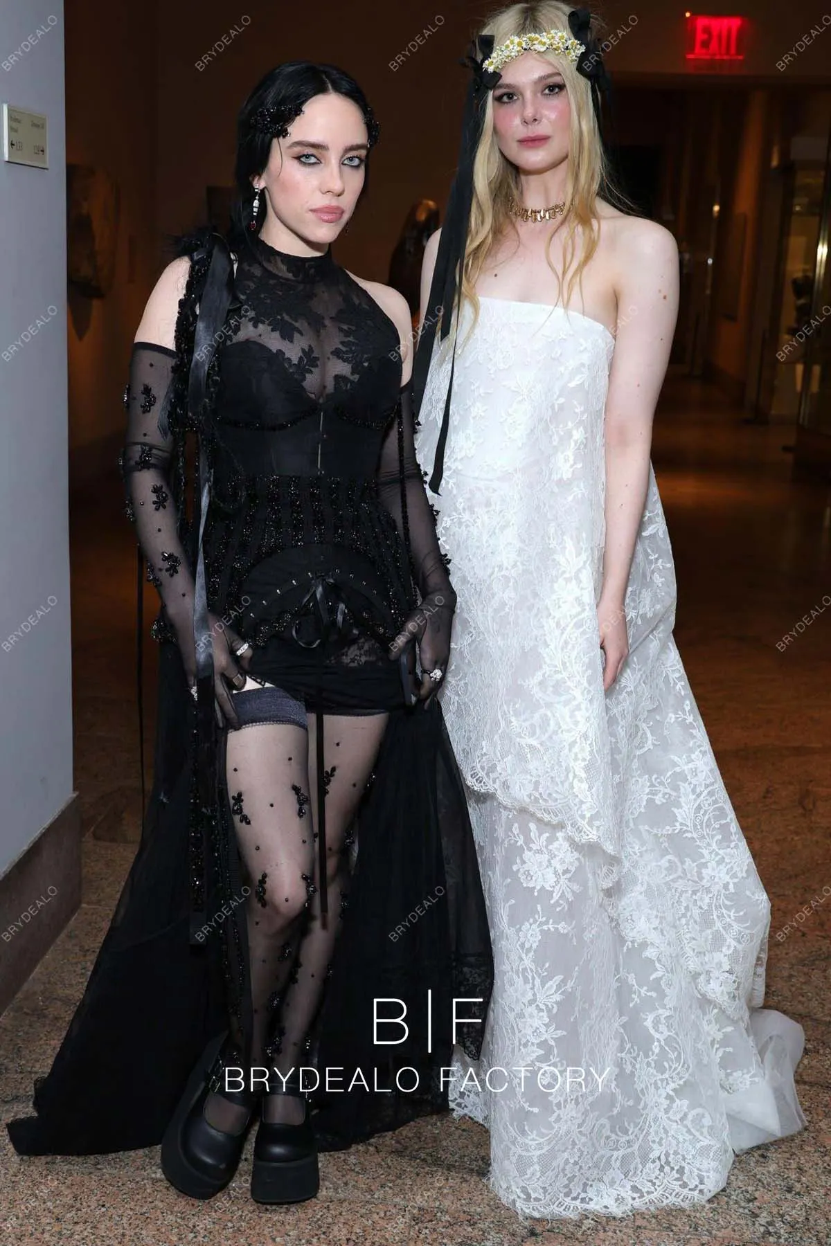 Elle Fanning Met Gala 2023 Strapless Lace Tiered Ball Gown