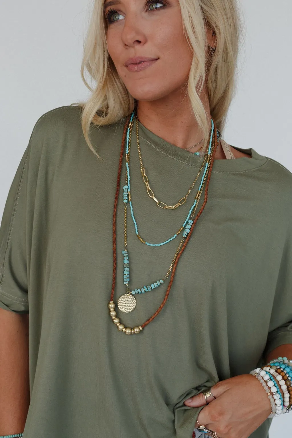 Enchanted Earth Layered Necklace - Turquoise